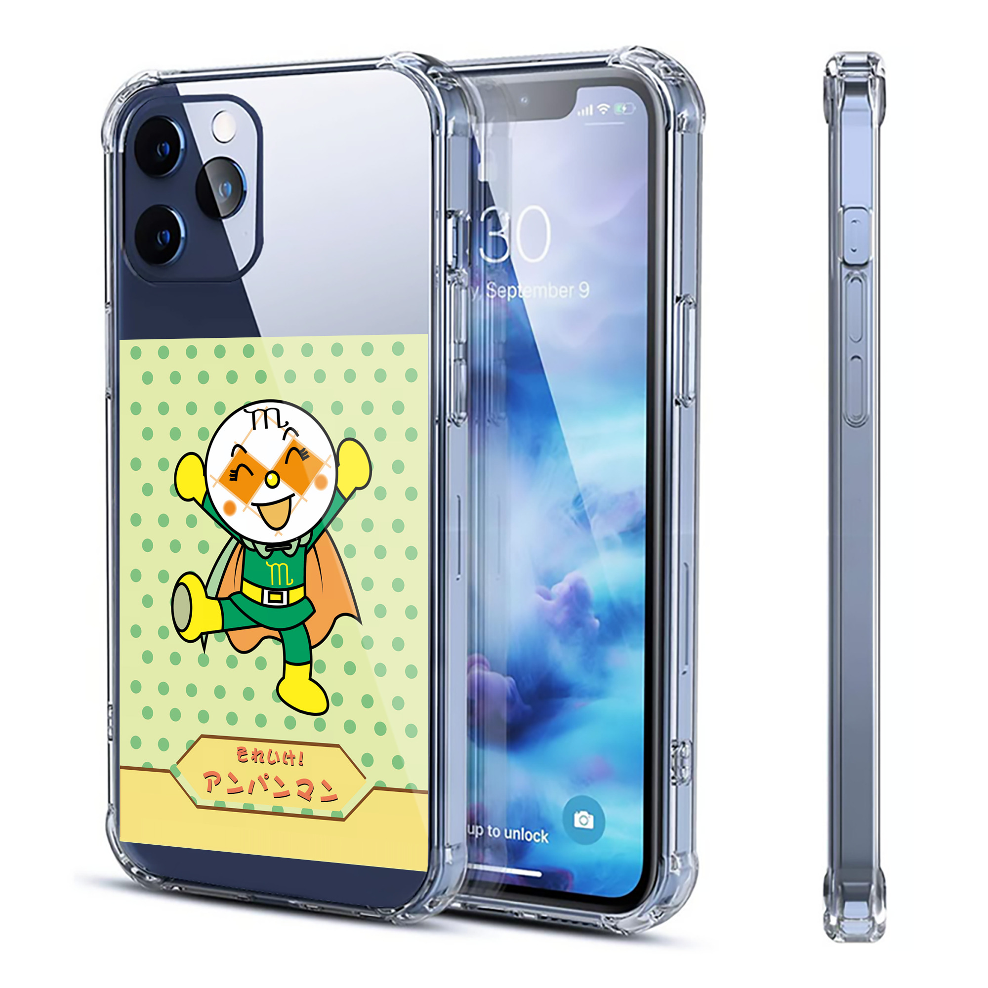 （画像用） アンパンマン Anpanman 【iPhone 12シリーズ対応】透明スマホケース（クリアソフトケース）